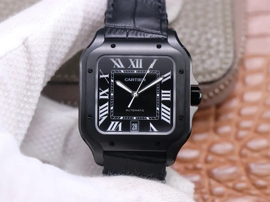 Cartier Santos DLC S38.5MM Diameter - 1:1 Superclone | HQ Premium Build