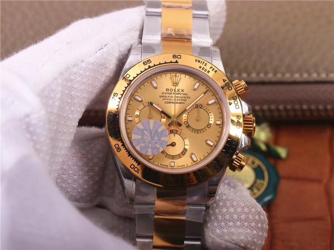 ROLEX OYSTER COSMOGRAPH SWISS TWO TONE GOLD WATCH - HQ Certified Clone
