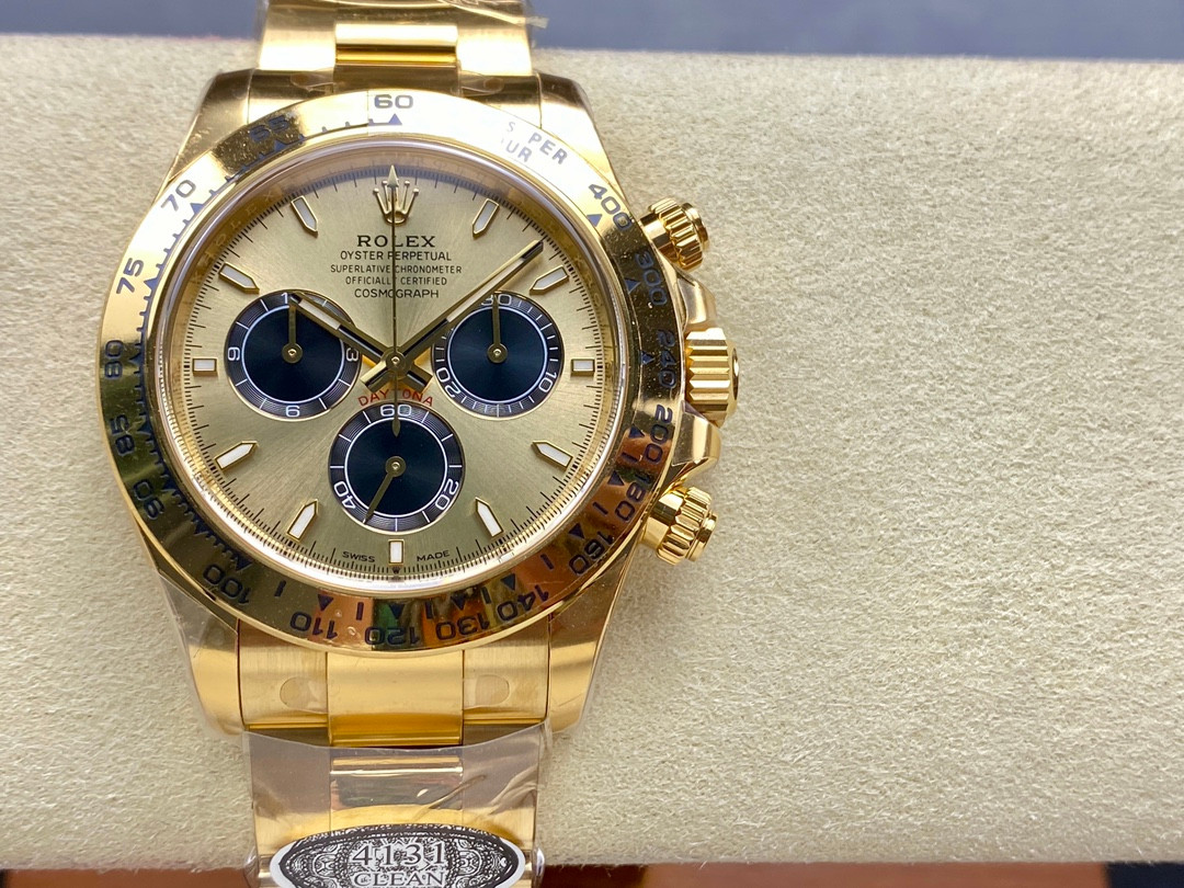 Rolex Daytona 18K Yellow Gold Panda — Sapphire Crystal Superclone