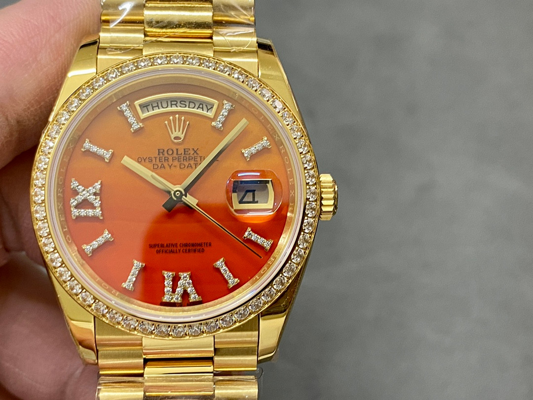 Rolex Day-Date 36 President Carnelian Orange — Best Superclone