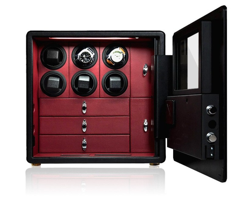 6 Watches Cabinet Winder Steel Safety With LCD Control Inte | HQ Master Replica