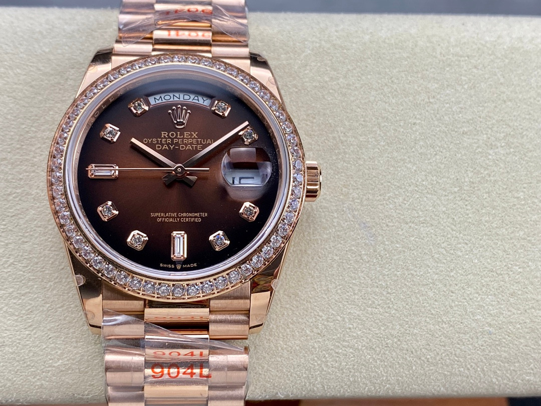 Day Date Rolex Weekly Journal 36mm 18K Gold Plated - HQ Certified Clone