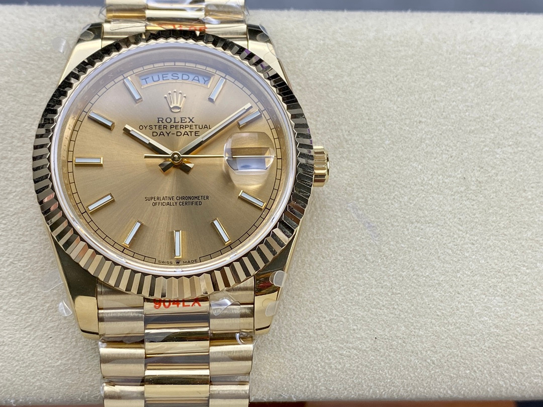Day Date Rolex Weekly Journal 18K Gold Plated counter weight | HQ Premium Build