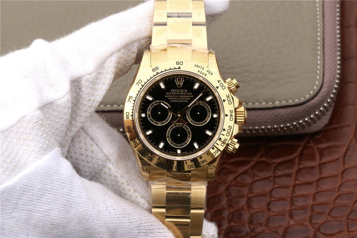 ROLEX COSMOGRAPH DAYTONA 116528 YELLOW GOLD ORIGINAL CAL.41 - HQ Certified Clone