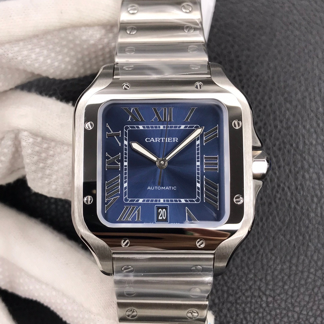 Cartier Santos de Cartier V2 — 904L Sapphire Crystal Replica