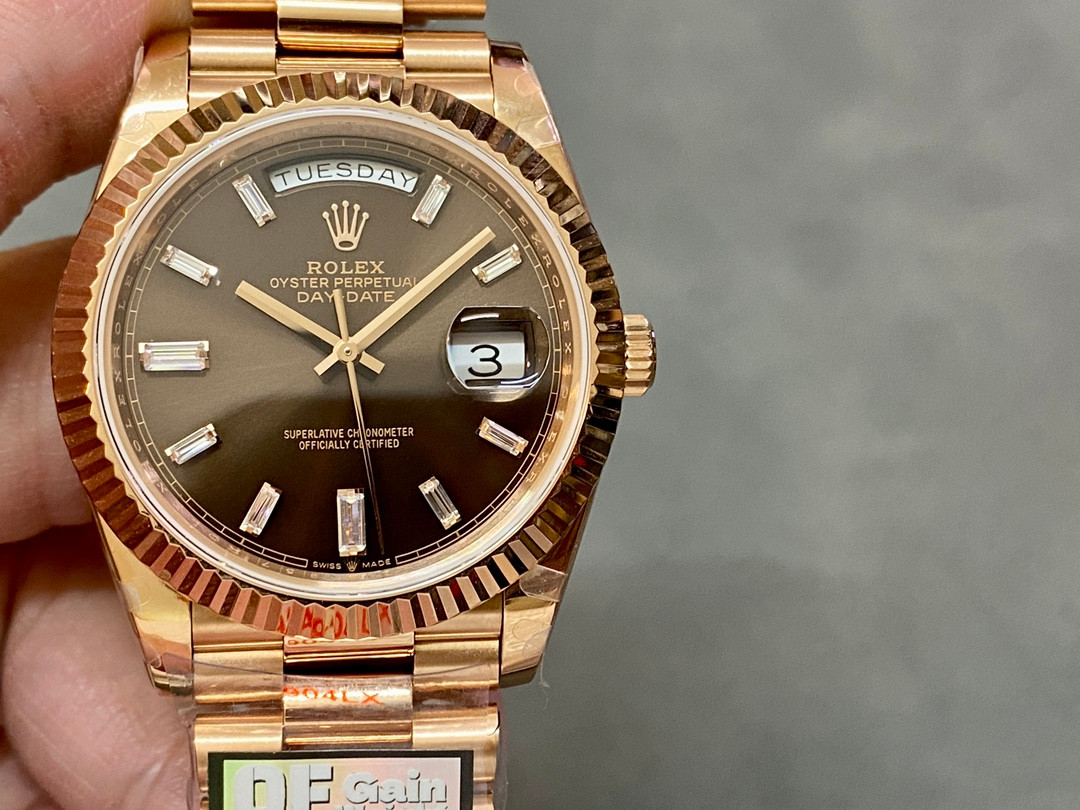 Rolex Day-Date 40 Chocolate Baguette 228235 — Best Superclone
