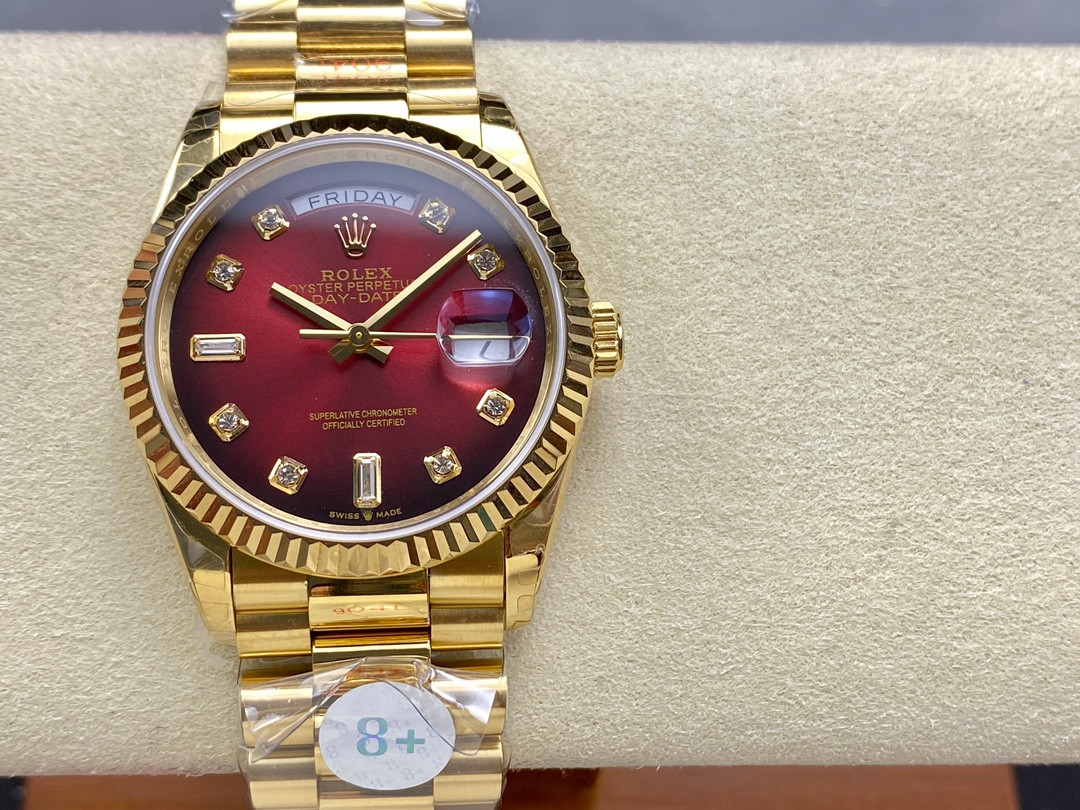 Rolex Day-Date Stella Oxblood 18K Gold — Best Superclone HQ