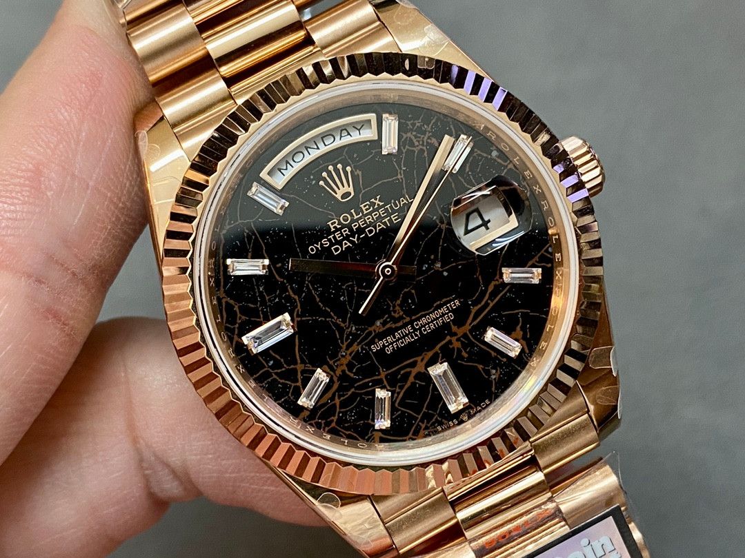 Rolex Day-Date 40 Black Baguette 228235 — 904L Superclone